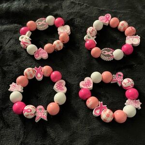 Breast Cancer Awareness Bracelets 4 pack
